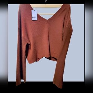 FLX Women's Off-the-Shoulder Sweater - Rust